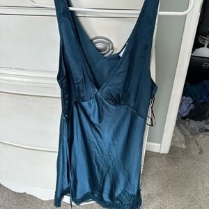 Princess Polly Teal Satin Mini Dress